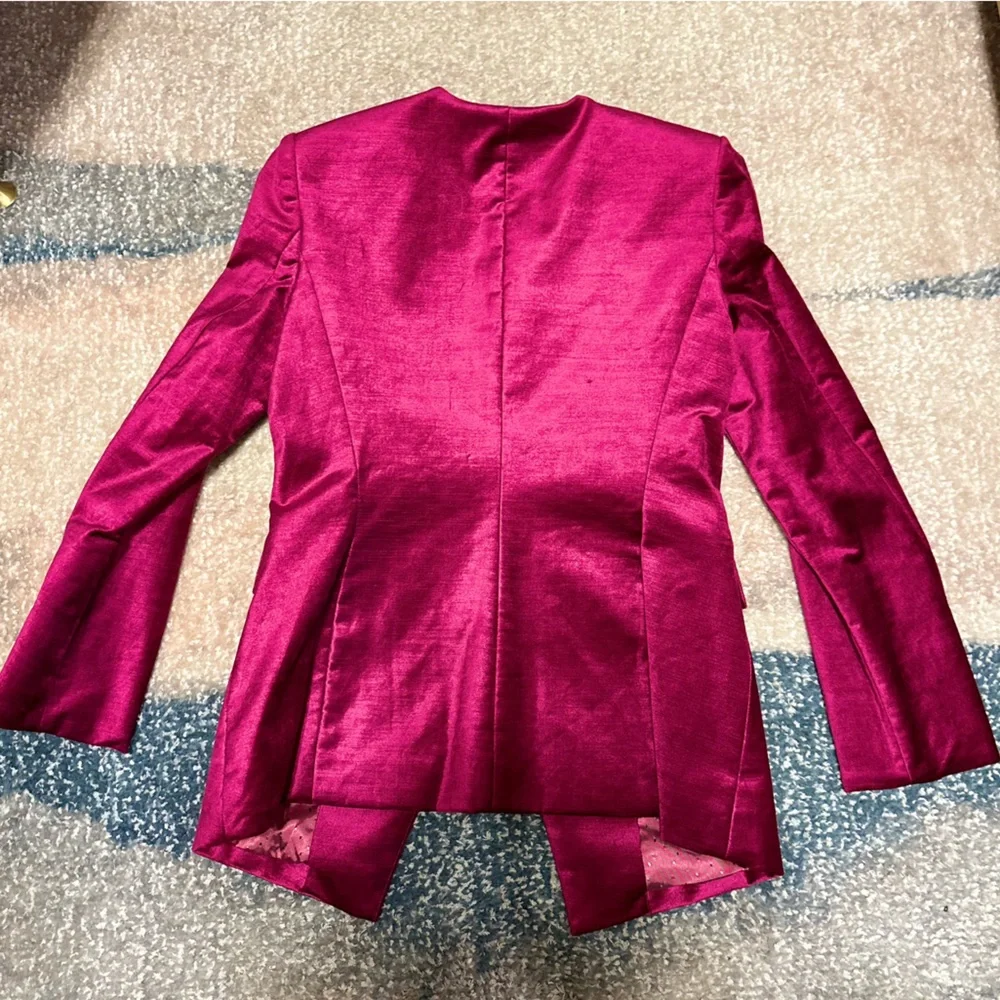 NEW Veronica Beard Cencia Cotton Blend Jacket in Fuchsia - Picture 11 of 11